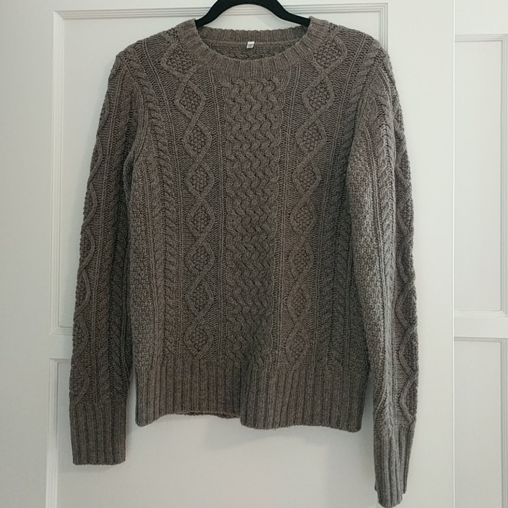 Muji brown knit wool sweater medium